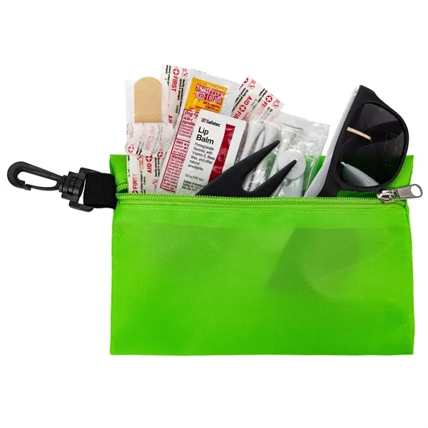 16 Piece Golf Kit in Supersized Zipper Pack Components inser