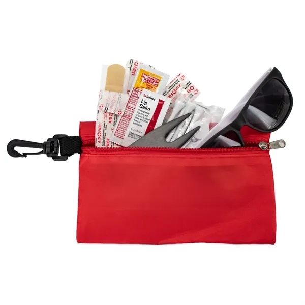 16 Piece Golf Kit in Supersized Zipper Pack Components inser