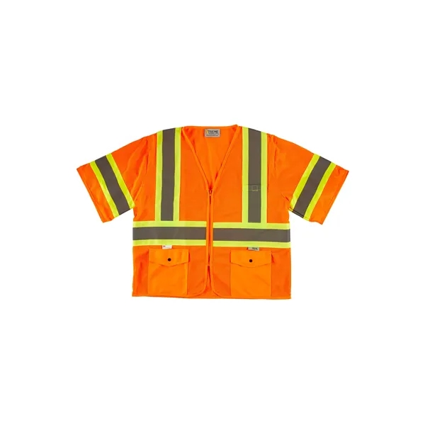 Xtreme Visibility DOT Class 3 Contrast Stripe Zip Vest - Xtreme Visibility DOT Class 3 Contrast Stripe Zip Vest - Image 0 of 2