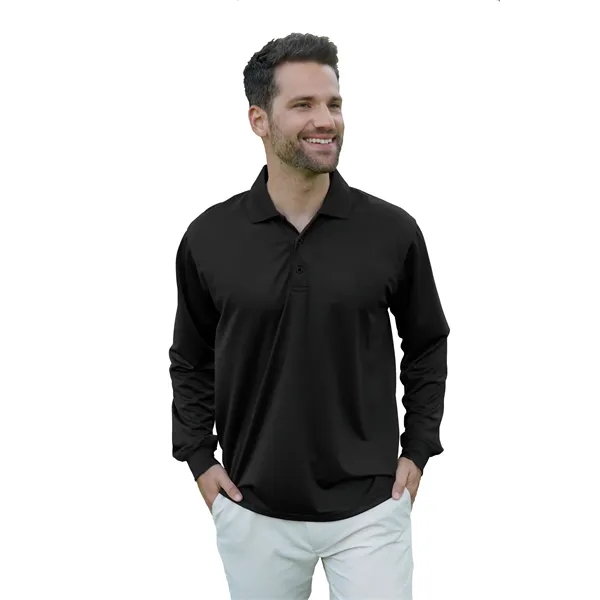 Omega Long Sleeve Solid Mesh Tech Polo