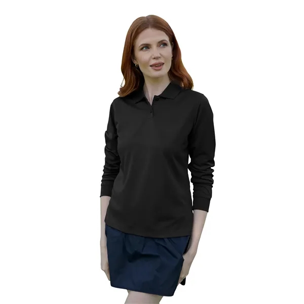 Women's Omega Long Sleeve Solid Mesh Tech Polo