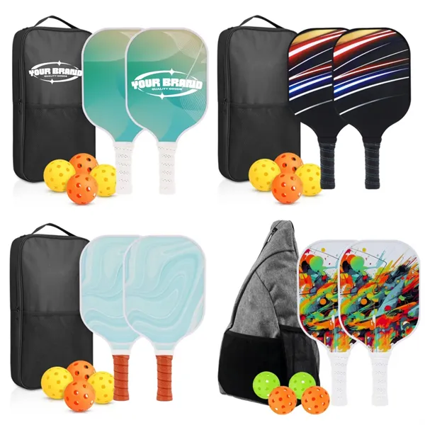 Carbon Fiber Pickleball Paddle Set With Balls And Carry Bag - Carbon Fiber Pickleball Paddle Set With Balls And Carry Bag - Image 0 of 5