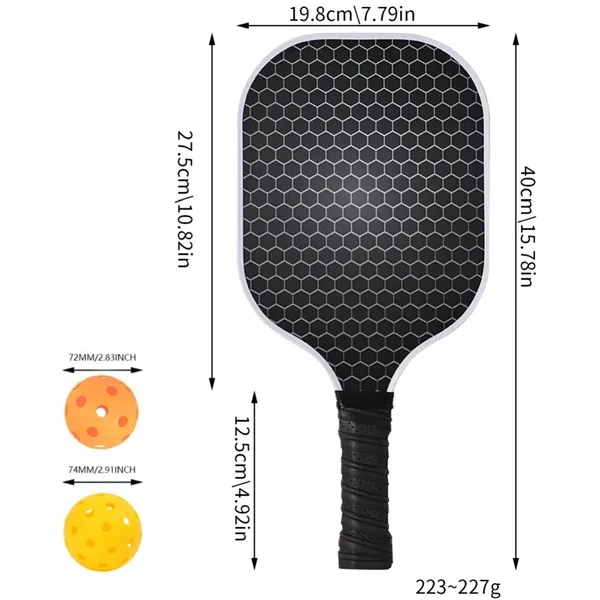Carbon Fiber Pickleball Paddle Set With Balls And Carry Bag - Carbon Fiber Pickleball Paddle Set With Balls And Carry Bag - Image 1 of 5