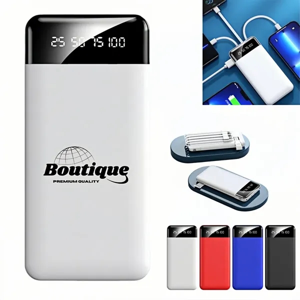 10000mah Smart Power Bank With Built In Cables - 10000mah Smart Power Bank With Built In Cables - Image 0 of 4