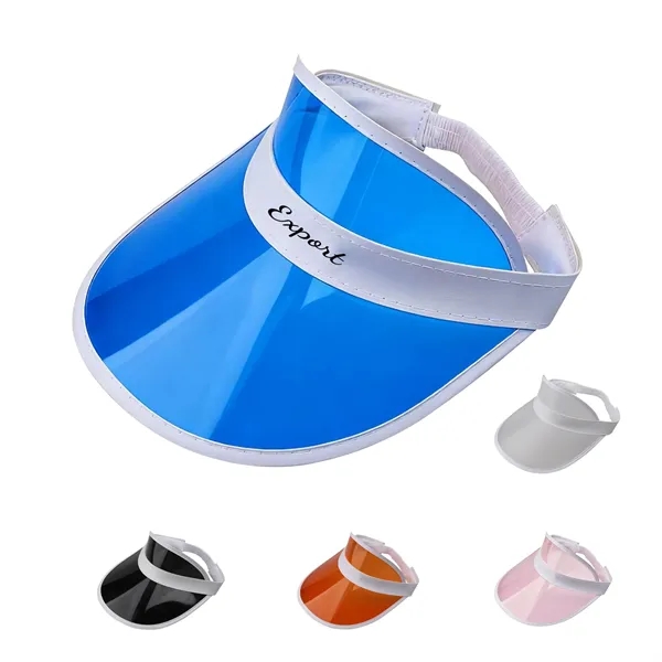 Custom Clear PVC Sun Visor Hats for Sports W/ Elastic Strap - Custom Clear PVC Sun Visor Hats for Sports W/ Elastic Strap - Image 0 of 3
