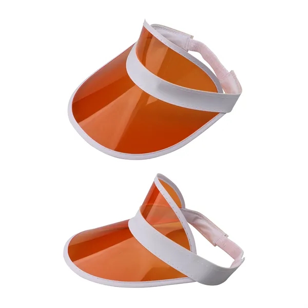 Custom Clear PVC Sun Visor Hats for Sports W/ Elastic Strap - Custom Clear PVC Sun Visor Hats for Sports W/ Elastic Strap - Image 1 of 3