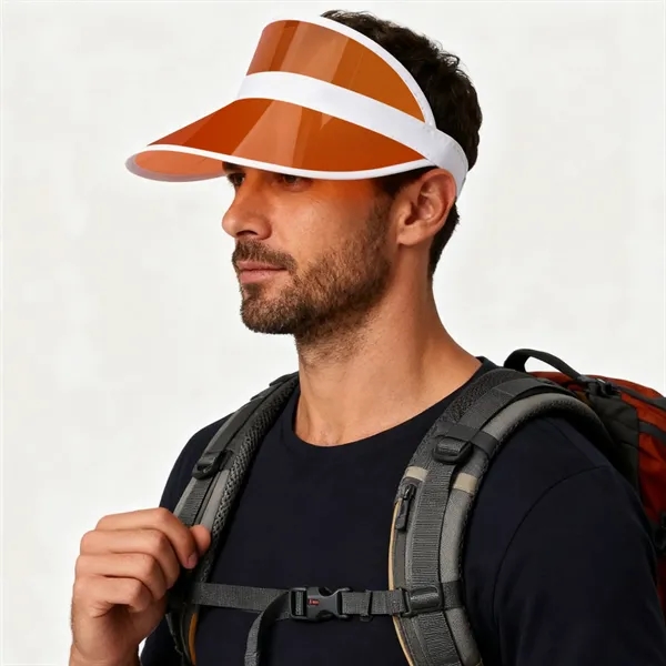 Custom Clear PVC Sun Visor Hats for Sports W/ Elastic Strap - Custom Clear PVC Sun Visor Hats for Sports W/ Elastic Strap - Image 3 of 3