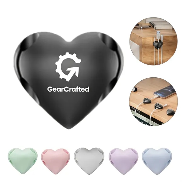 Heart-Shaped Cable Organizer for Desk and Home Use - Heart-Shaped Cable Organizer for Desk and Home Use - Image 0 of 8