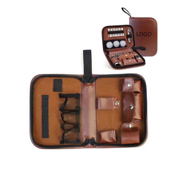 Leather Golf Gift Set Accessories Pouch Tool Kit - Leather Golf Gift Set Accessories Pouch Tool Kit - Image 0 of 3