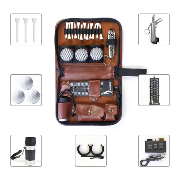 Leather Golf Gift Set Accessories Pouch Tool Kit - Leather Golf Gift Set Accessories Pouch Tool Kit - Image 2 of 3
