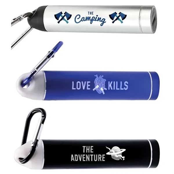 Mini 2200 mAh Power Bank W/ Carabiner - Mini 2200 mAh Power Bank W/ Carabiner - Image 3 of 4