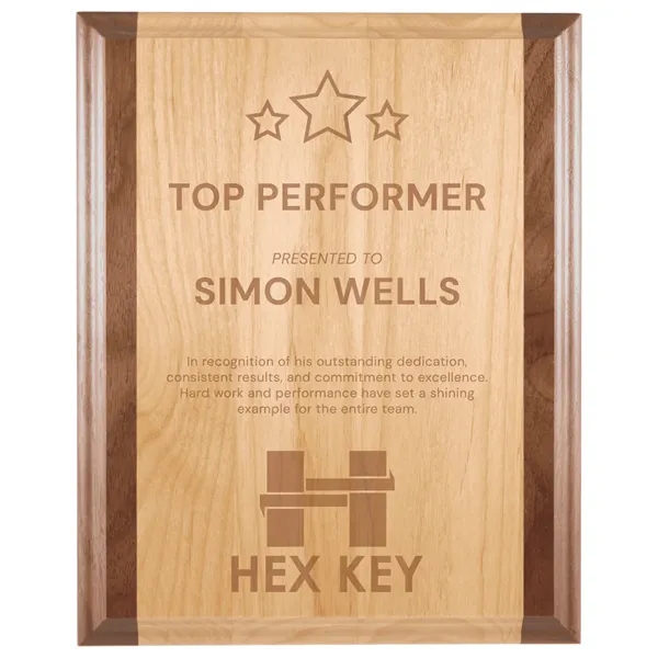 7"x9" Genuine Red Alder & Walnut Plaque - 7"x9" Genuine Red Alder & Walnut Plaque - Image 0 of 1