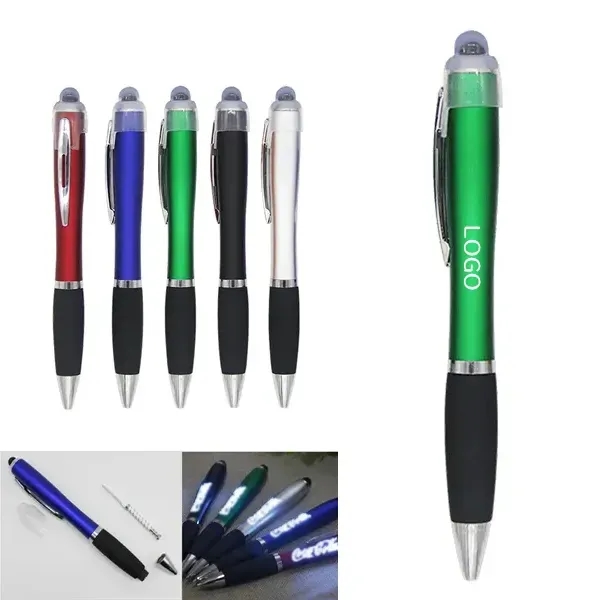 LED Logo Stylus Ballpoint Pen - Multifunctional Writing Tool - LED Logo Stylus Ballpoint Pen - Multifunctional Writing Tool - Image 0 of 4