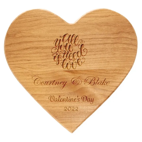 9 1/2" x 8" Alder Heart Plaque - 9 1/2" x 8" Alder Heart Plaque - Image 0 of 2