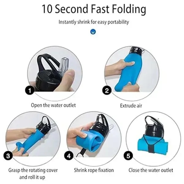 Folding Silicone Water Cup - Sports Drinkware - Folding Silicone Water Cup - Sports Drinkware - Image 5 of 7
