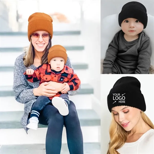 Children And Adults Winter Beanie Hat Unisex Cuffed Knit Cap - Children And Adults Winter Beanie Hat Unisex Cuffed Knit Cap - Image 0 of 6