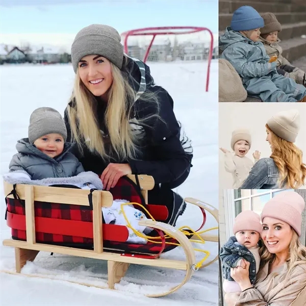 Children And Adults Winter Beanie Hat Unisex Cuffed Knit Cap - Children And Adults Winter Beanie Hat Unisex Cuffed Knit Cap - Image 1 of 6