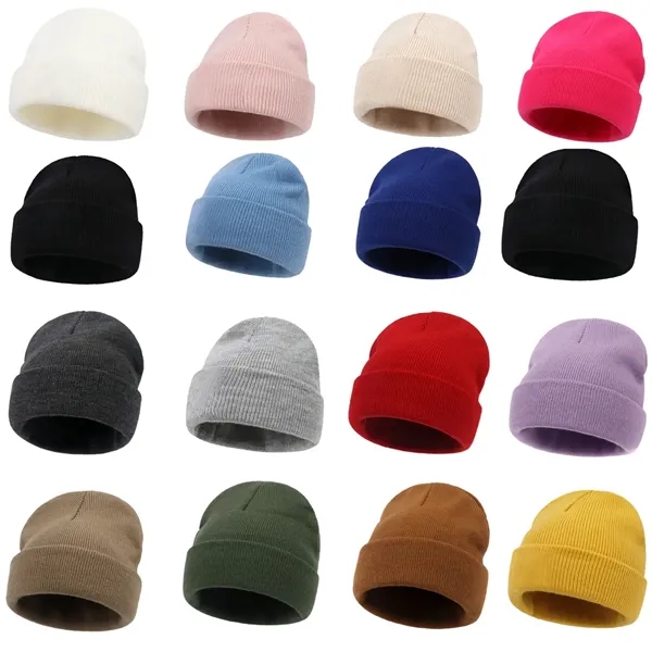 Children And Adults Winter Beanie Hat Unisex Cuffed Knit Cap - Children And Adults Winter Beanie Hat Unisex Cuffed Knit Cap - Image 2 of 6