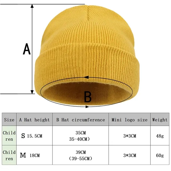 Children And Adults Winter Beanie Hat Unisex Cuffed Knit Cap - Children And Adults Winter Beanie Hat Unisex Cuffed Knit Cap - Image 5 of 6