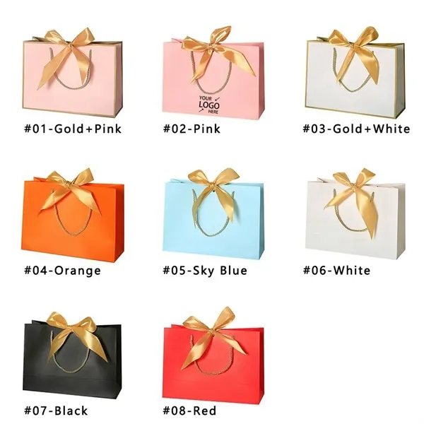 Luxury Customized Gift Paper Bags with Handle And Ribbon - Luxury Customized Gift Paper Bags with Handle And Ribbon - Image 1 of 7