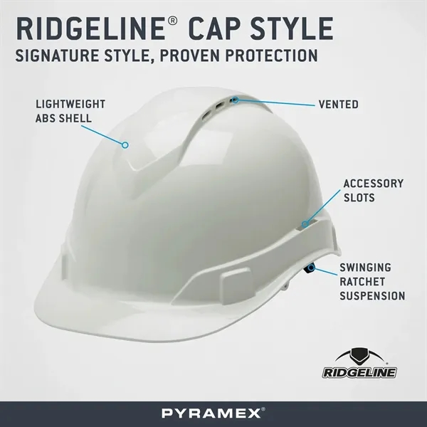 Pyramex Ridgeline® Vented Hard Hat with 4-Point Ratchet - Pyramex Ridgeline® Vented Hard Hat with 4-Point Ratchet - Image 6 of 13