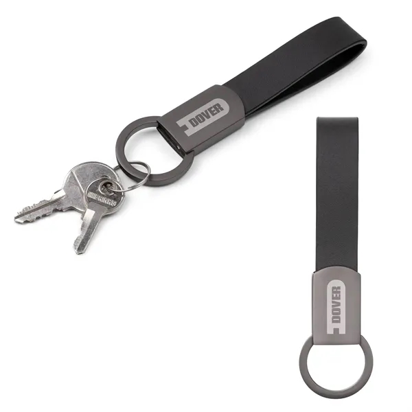 Axis Gunmetal Leather Keyring - Axis Gunmetal Leather Keyring - Image 0 of 6