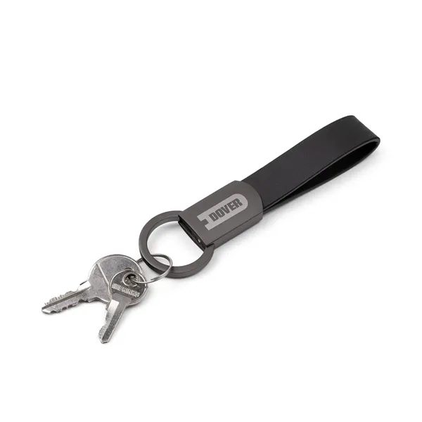 Axis Gunmetal Leather Keyring - Axis Gunmetal Leather Keyring - Image 1 of 6