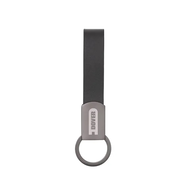 Axis Gunmetal Leather Keyring - Axis Gunmetal Leather Keyring - Image 2 of 6