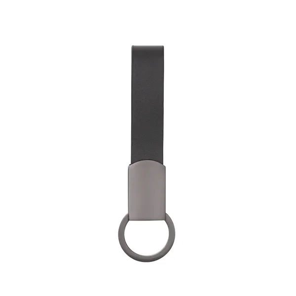 Axis Gunmetal Leather Keyring - Axis Gunmetal Leather Keyring - Image 5 of 6