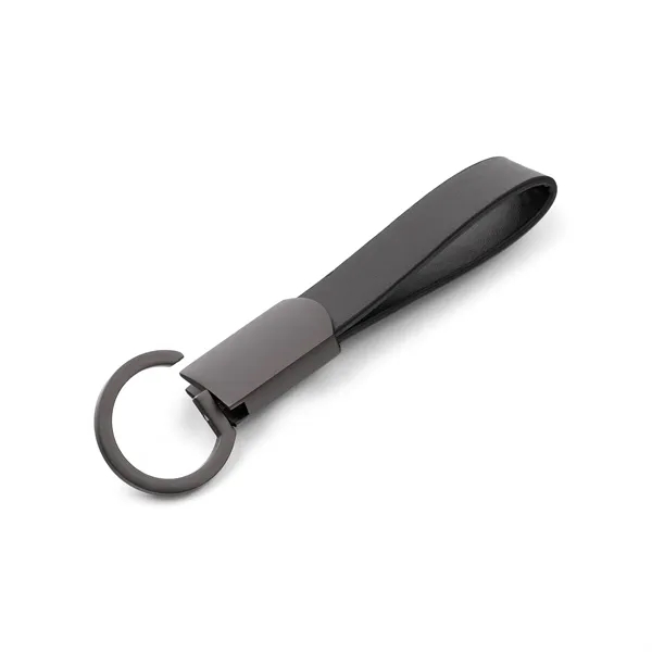 Axis Gunmetal Leather Keyring - Axis Gunmetal Leather Keyring - Image 6 of 6