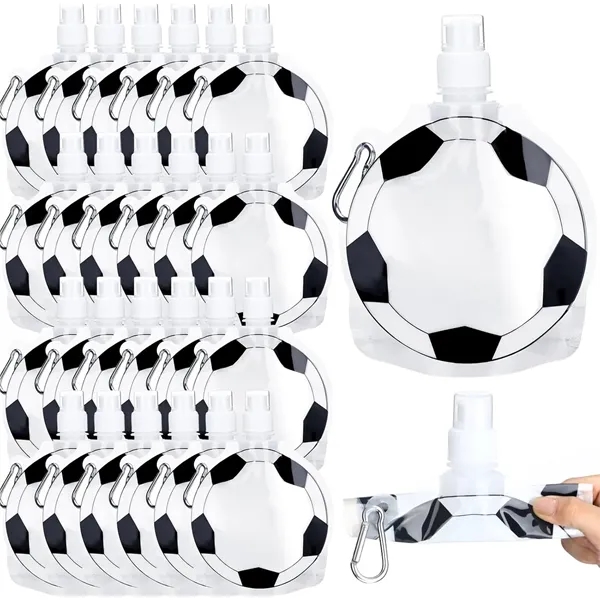 Soccer Foldable Water Bag with Buckle - Soccer Foldable Water Bag with Buckle - Image 0 of 6