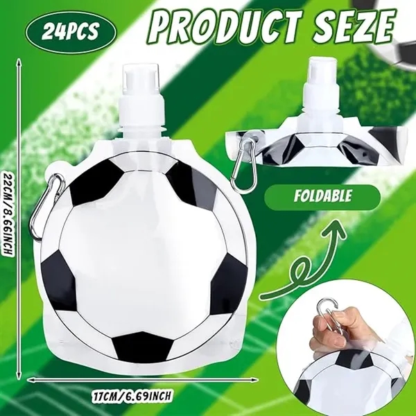 Soccer Foldable Water Bag with Buckle - Soccer Foldable Water Bag with Buckle - Image 2 of 6