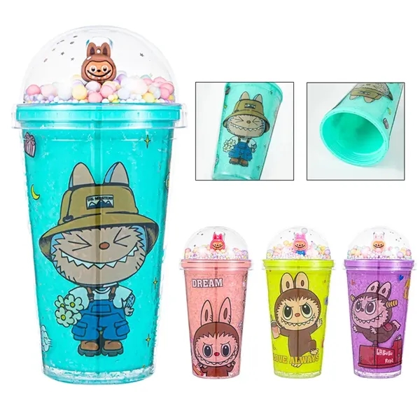 Cartoon Glitter Slush Tumbler with Straw - Cartoon Glitter Slush Tumbler with Straw - Image 0 of 4