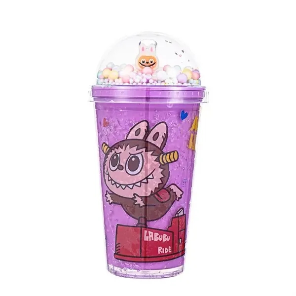 Cartoon Glitter Slush Tumbler with Straw - Cartoon Glitter Slush Tumbler with Straw - Image 2 of 4