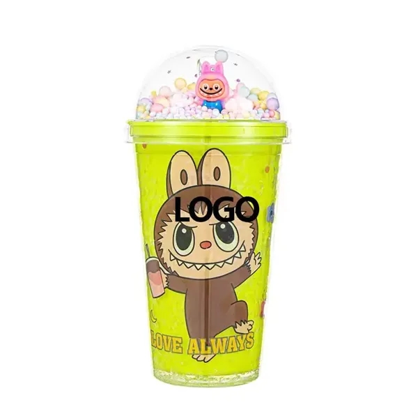 Cartoon Glitter Slush Tumbler with Straw - Cartoon Glitter Slush Tumbler with Straw - Image 4 of 4