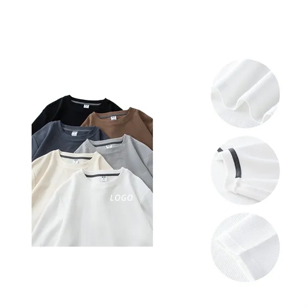 Round Neck T-Shirt With Logo For Sports, Fitness, Gift - Round Neck T-Shirt With Logo For Sports, Fitness, Gift - Image 0 of 5