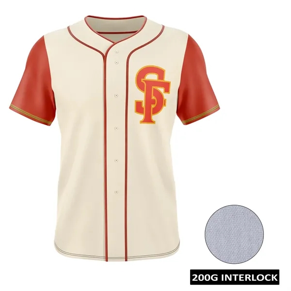 Men's & Kids' Sublimation Full-Button Baseball Jersey - 200G - Men's & Kids' Sublimation Full-Button Baseball Jersey - 200G - Image 1 of 9