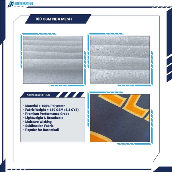 Unisex and Kids' Sublimation Basketball Jersey - 180G NBA - Unisex and Kids' Sublimation Basketball Jersey - 180G NBA - Image 9 of 9