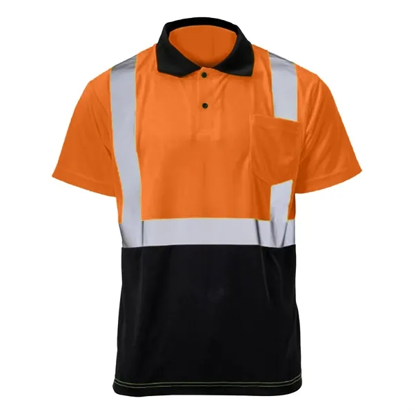 VISIPRO Short Sleeve Reflective Colorblock Safety Polo - - VISIPRO Short Sleeve Reflective Colorblock Safety Polo - - Image 0 of 6