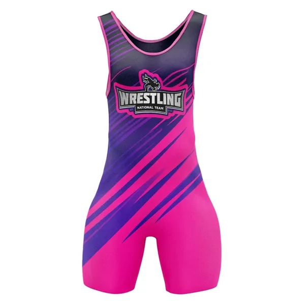 Custom Women's Full Sublimation Wrestling Singlet - Custom Women's Full Sublimation Wrestling Singlet - Image 2 of 5