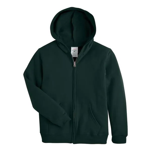Hanes Youth EcoSmart® Full-Zip Hooded Sweatshirt - Hanes Youth EcoSmart® Full-Zip Hooded Sweatshirt - Image 4 of 11