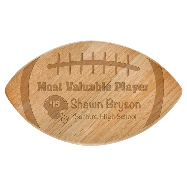 11" x 6 1/2" Alder Football Plaque - 11" x 6 1/2" Alder Football Plaque - Image 0 of 2