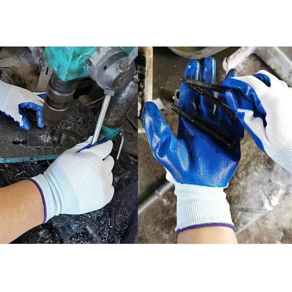 Breathable Nitrile Coated Work Gloves with Grip - Breathable Nitrile Coated Work Gloves with Grip - Image 1 of 5