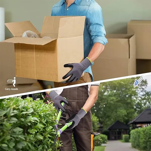 Breathable Nitrile Coated Work Gloves with Grip - Breathable Nitrile Coated Work Gloves with Grip - Image 3 of 5