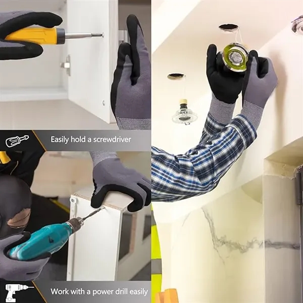 Breathable Nitrile Coated Work Gloves with Grip - Breathable Nitrile Coated Work Gloves with Grip - Image 4 of 5