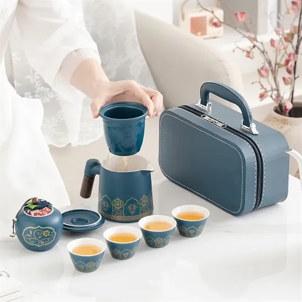 Wooden Handle Tea Set - Wooden Handle Tea Set - Image 1 of 4