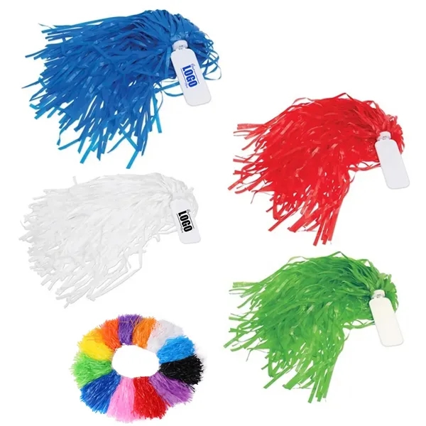 30 Grams Cheering Pom Pom with Plastic Handle - 30 Grams Cheering Pom Pom with Plastic Handle - Image 0 of 4