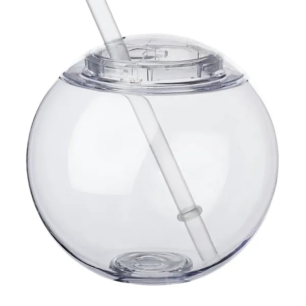 Moran 15 oz. Plastic Cocktail Ball with Straw - Moran 15 oz. Plastic Cocktail Ball with Straw - Image 2 of 2