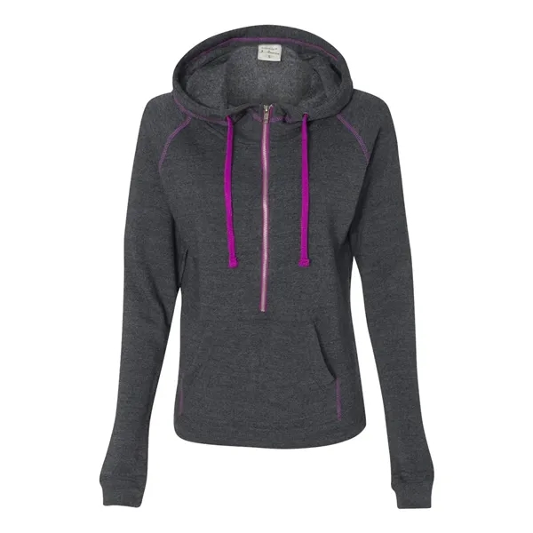 J. America Women's Triblend Half-Zip Hooded Sweatshirt - J. America Women's Triblend Half-Zip Hooded Sweatshirt - Image 1 of 6