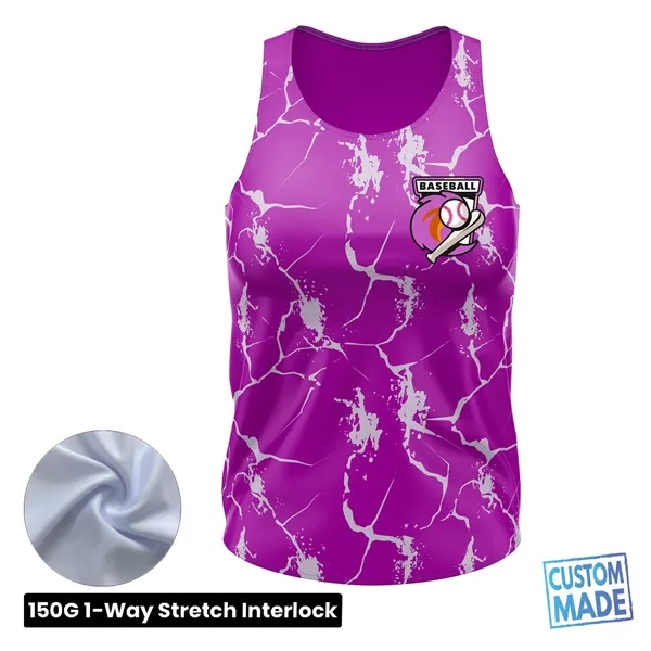 Women's Sublimation Jersey Style Tank Top - 150G Interlock - Women's Sublimation Jersey Style Tank Top - 150G Interlock - Image 0 of 1